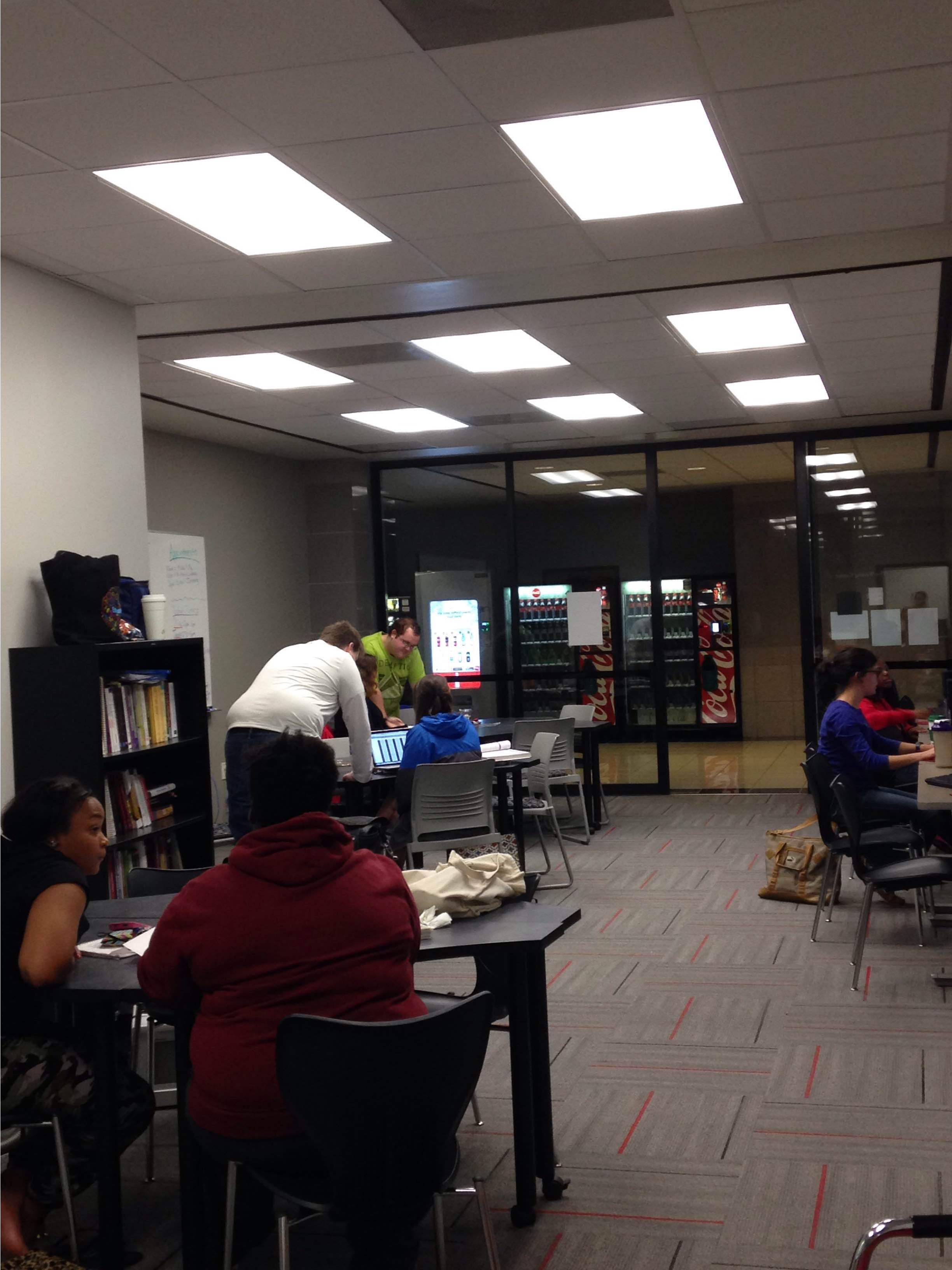 Students in the writing center
