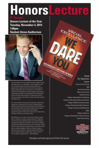 Honors Lecture of the Year Social Excellence Book Cover Honors Lecture Poster Social Excellence Book Cover