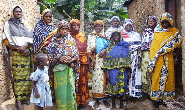 Nungwi Women Wearing Kanga