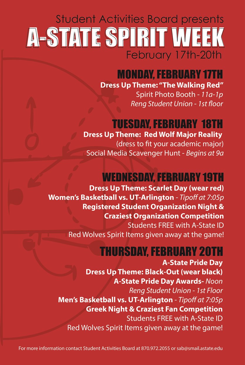 Celebrate Pack Pride with Student Activities Board during ‘Spirit Week’