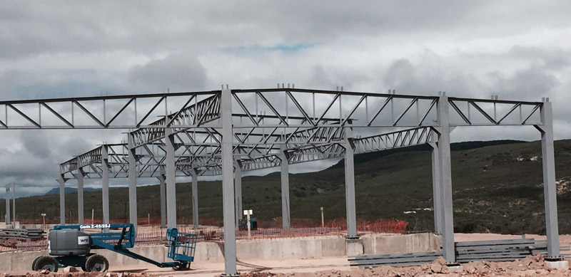 Steel beams are being installed for various buildings at Arkansas State University Campus Queretaro site in Mexico.