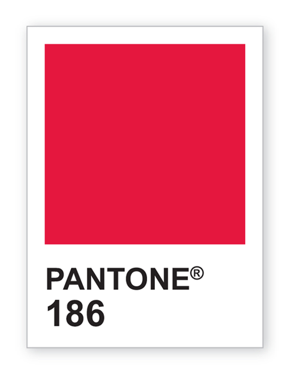 Red 186 Pantone Color Chip