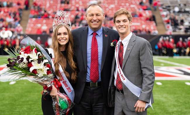 Homecoming Queen and King, with Chancellor