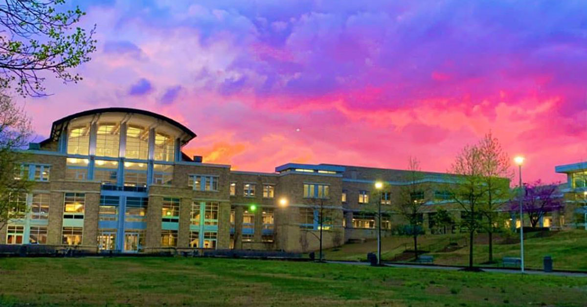 The Reng Student Union after the storm passed