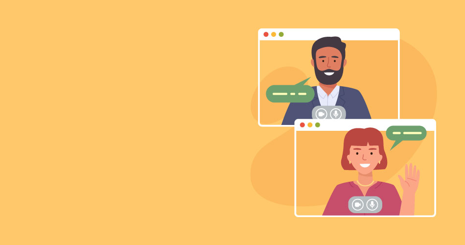 An illustration of a virtual meeting