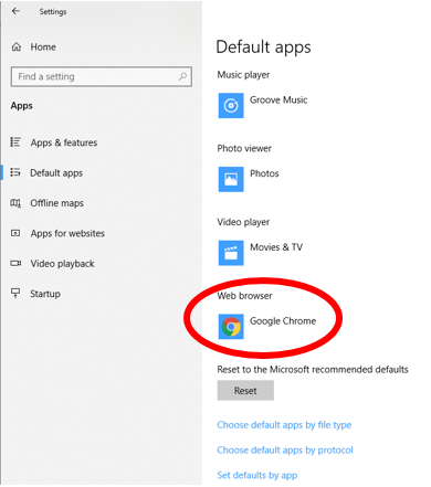 Windows 10 Default Browser Instructions