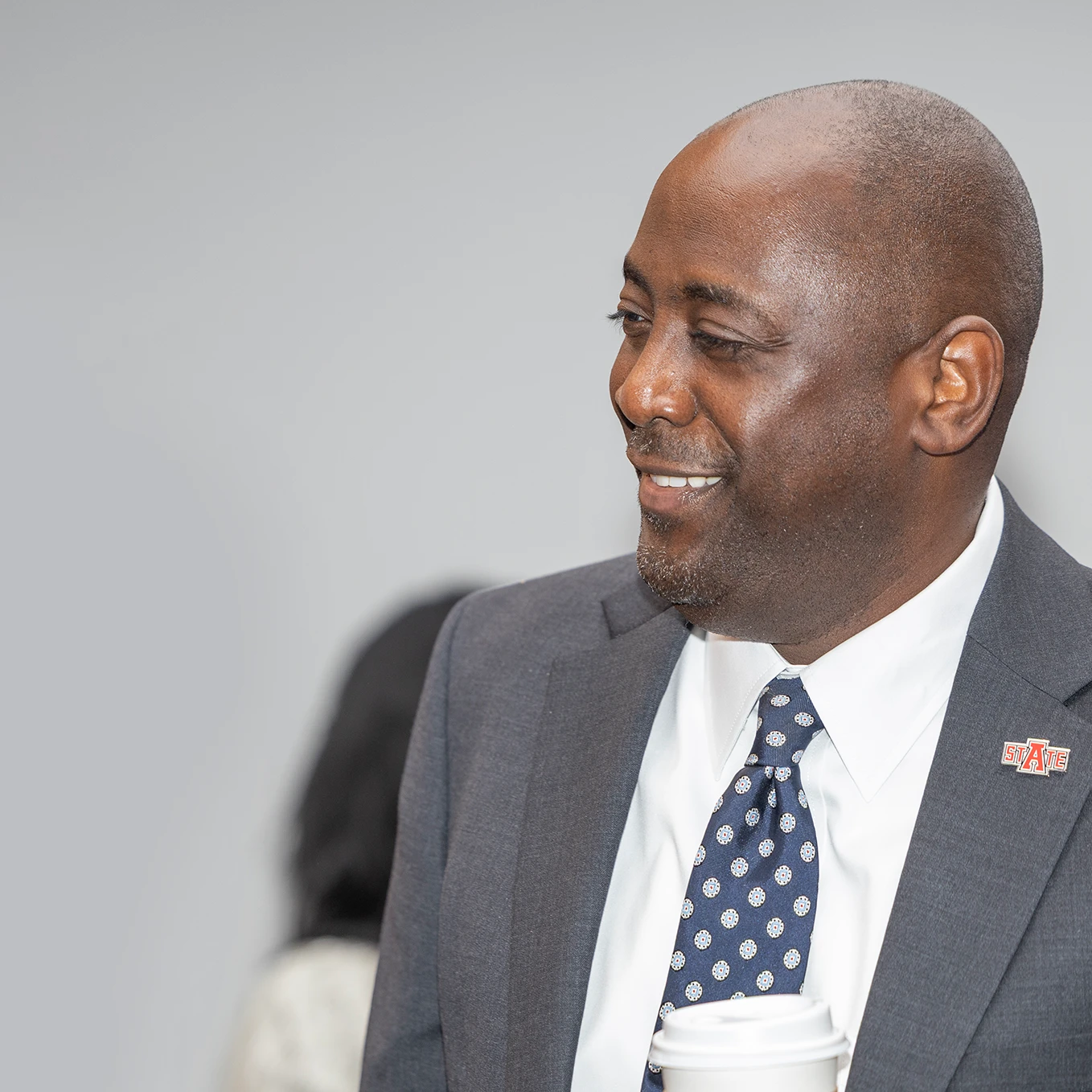Dr. Calvin White attends a faculty reception