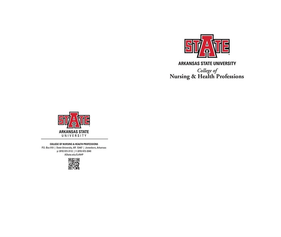 A sample pocket folder for the A-State College of Nursing & Health Professions