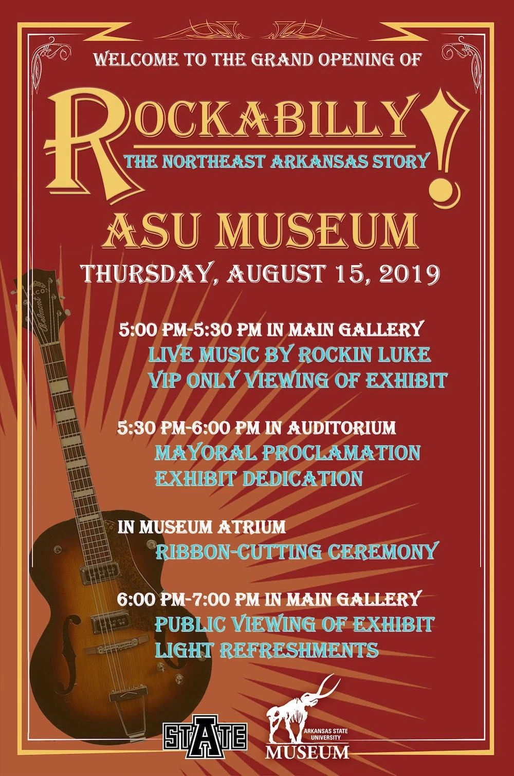 A sample program for a Rockabilly event hosted by the A-State Museum
