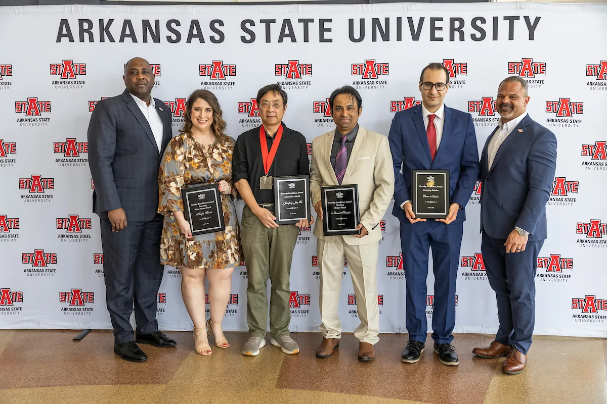 A group photo of the 2025 faculty honors winners