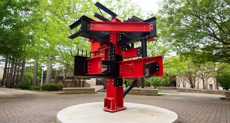 The engineering sculpture on campus