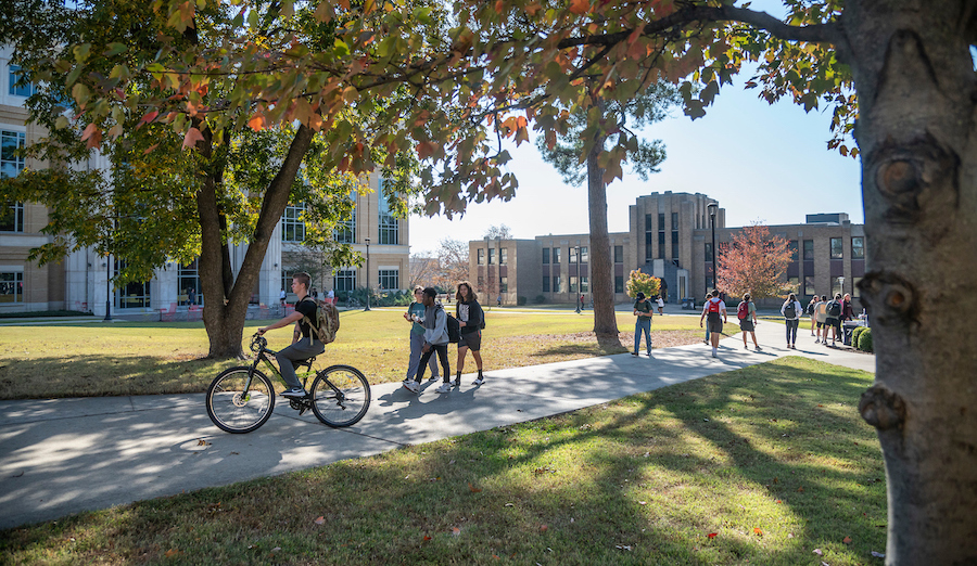 Students walking on the ASU campus