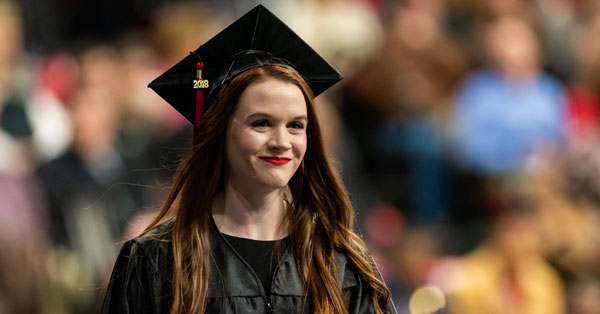 A graduate at commencement