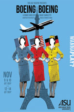 Boeing Boeing Poster, Three stewardesses