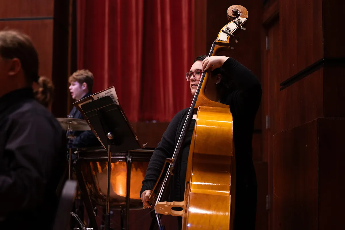 The concert band performs