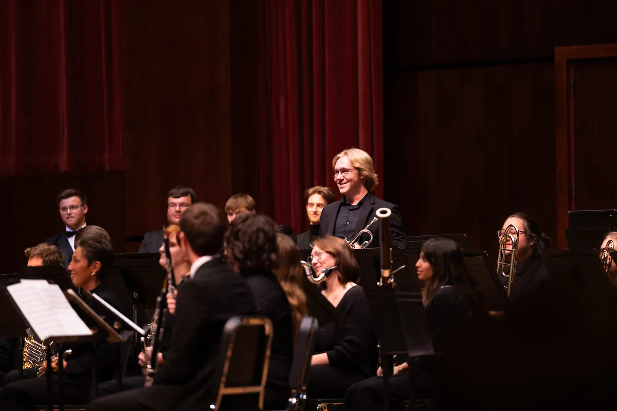 The wind ensemble performs