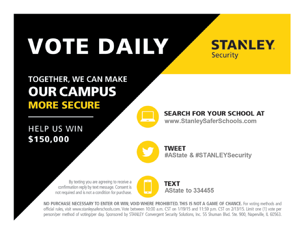 A-State is Finalist in Stanley's 'Together for Safer Schools' Competition