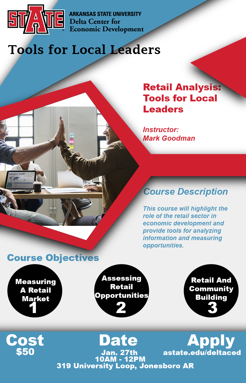 Retail Analysis, Tools for Local Leaders on January 27th at 10 a.m.