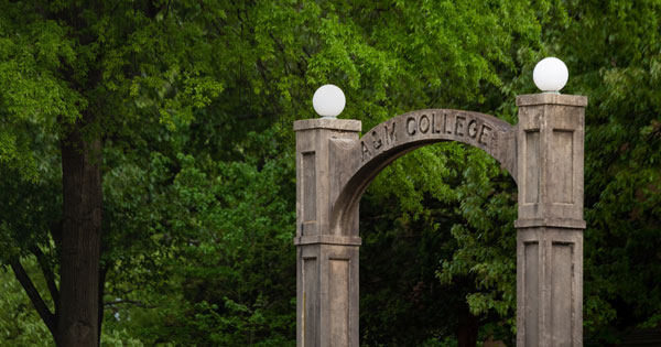 The Memorial Arch on the A-State campus