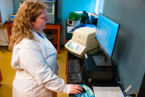 Student working in Micro-Biology Lab