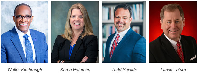 Chancellor candidates: Kimbrough, Petersen, Shields, Tatum