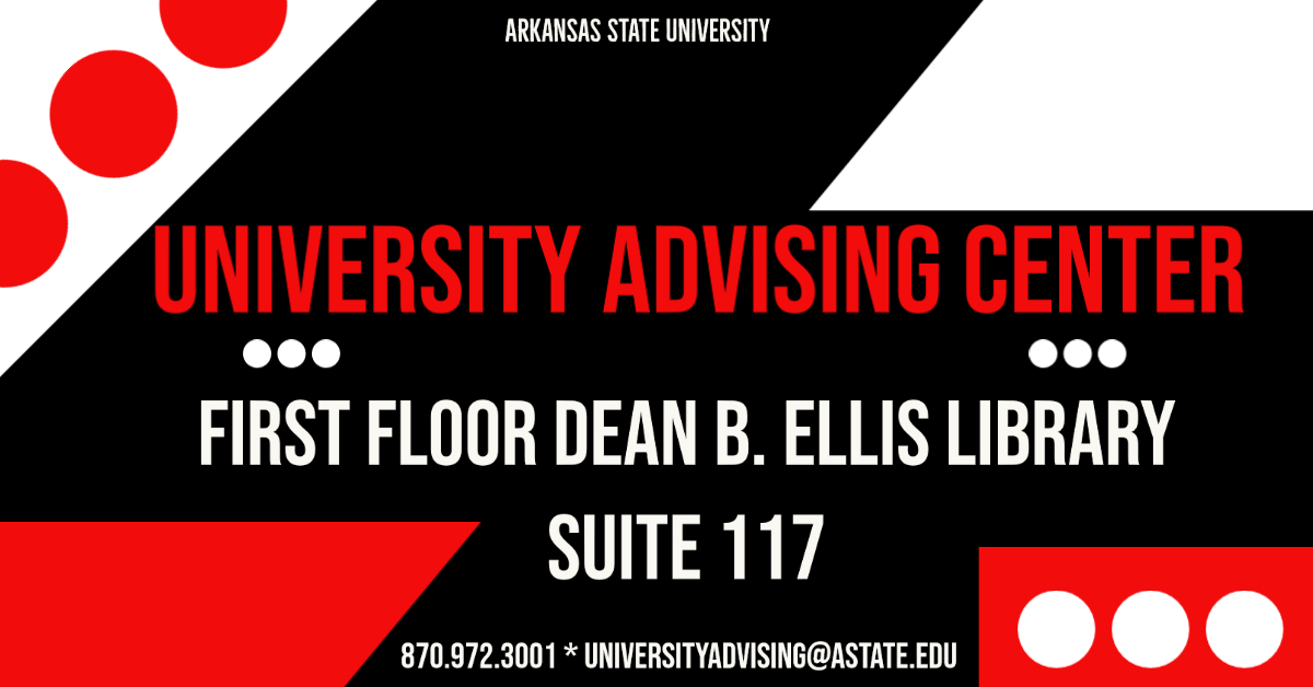 University Advising Center is located in the Dean B. Ellis Library Suite 117