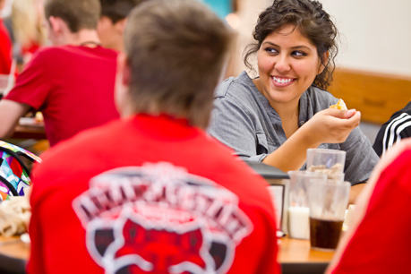 Students Eating in the Cafeteria