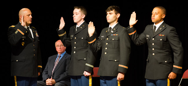 Dept. of Military Science Commissions Three 2nd Lieutenants