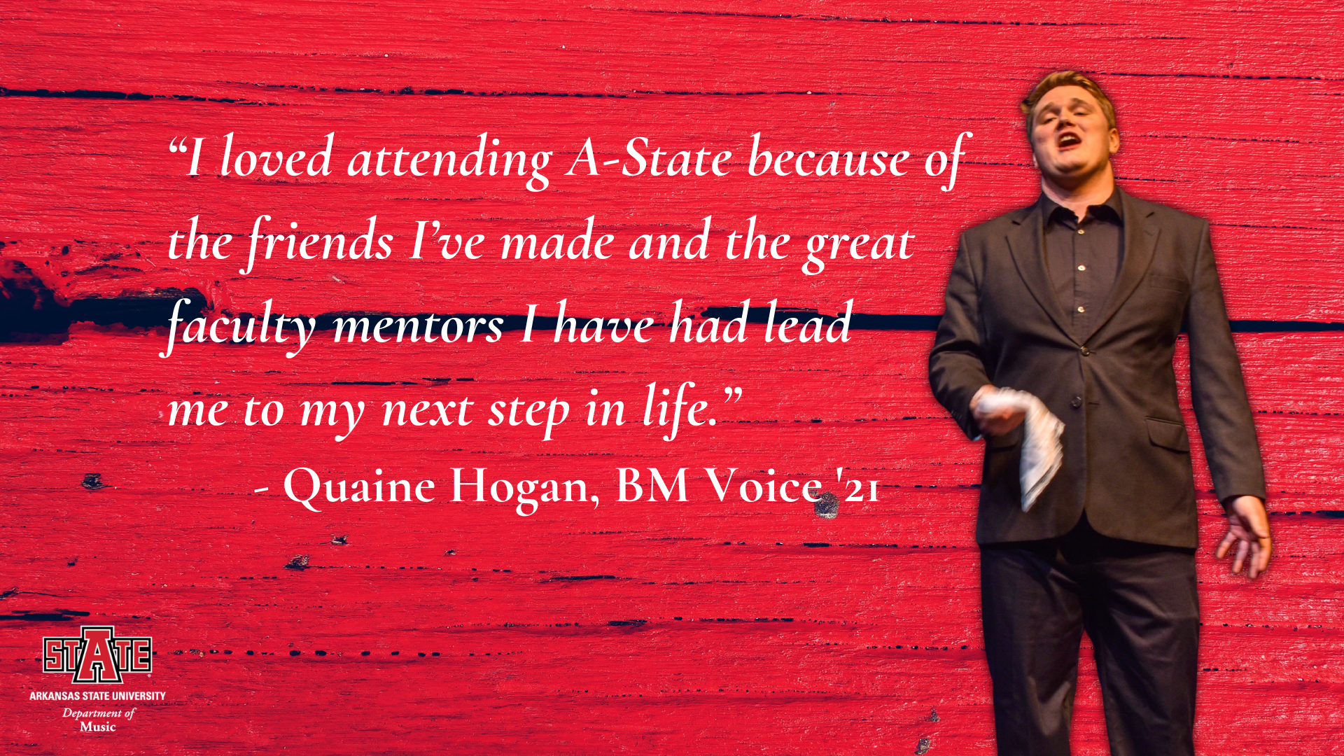 Quaine Hogan, Bachelor of Music in Voice Performance 2021 graduate, says 