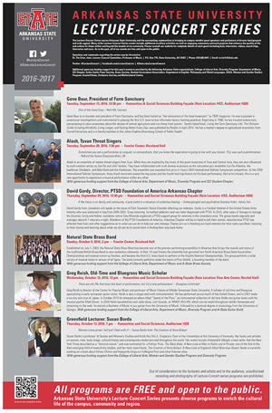 Lecture-Concert Series for 2016-17 Features Broad Variety