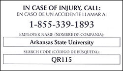 Workers' Comp Card Sheet Back
