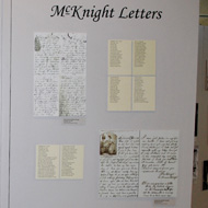 exhibit wall with letters in the Military Gallery