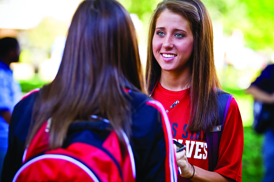 A-State Students Talking On Campus