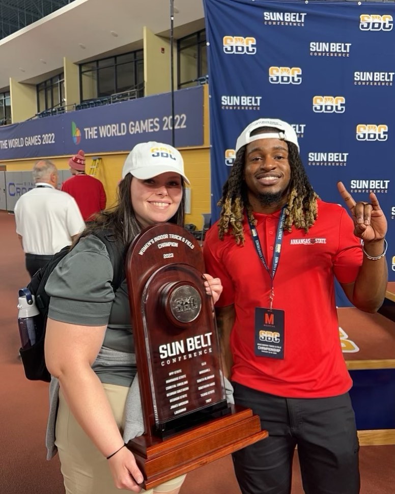 Laura and DJ with track award