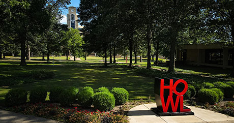 2021 HOWL sculpture with library tower