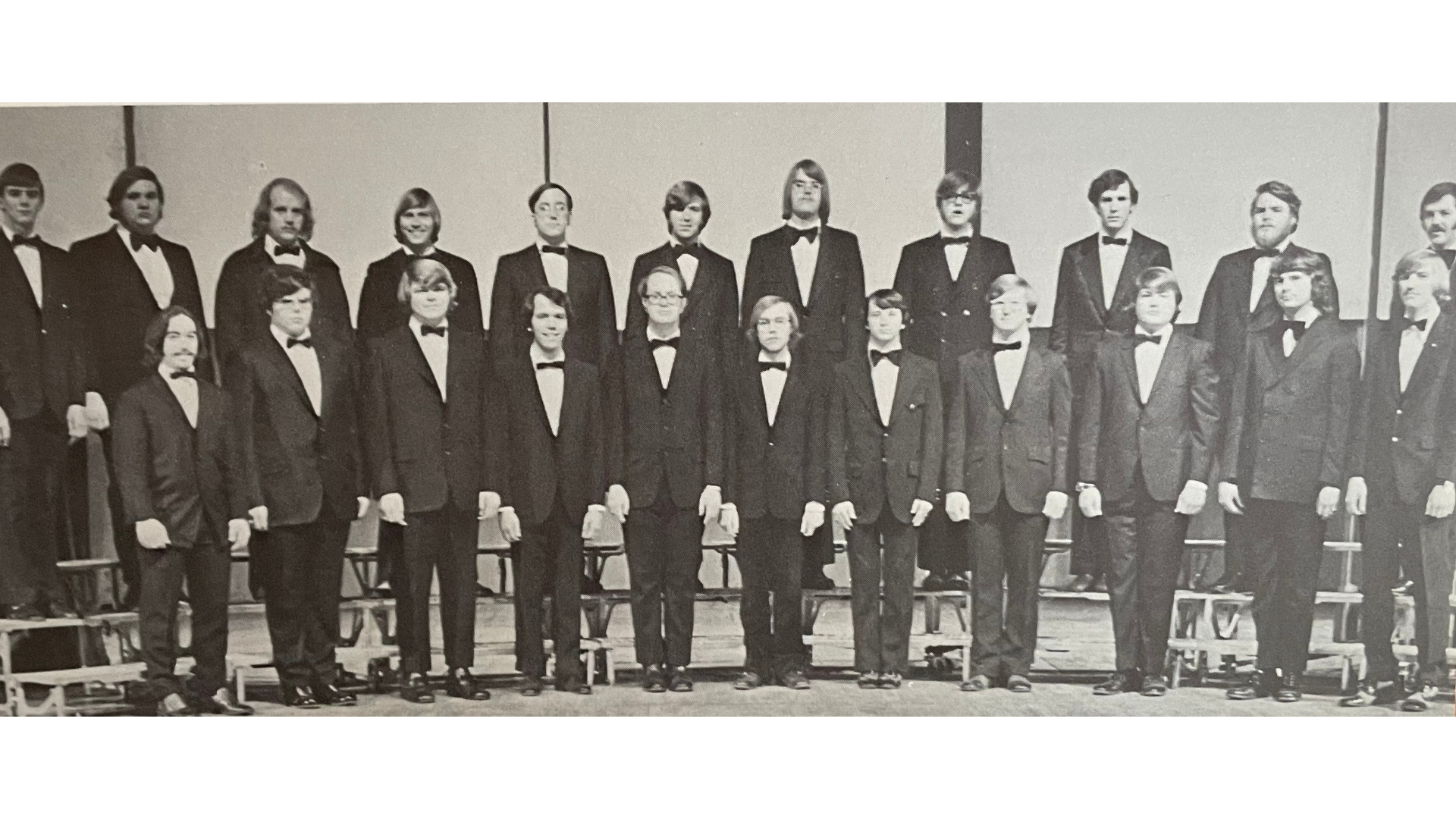 Historical photo of A-State Mens Choir from the 1960s.