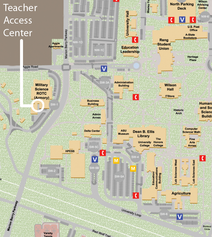 Teacher Access Center map