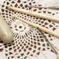 doily and sewing tools in the Mary Stack Gallery