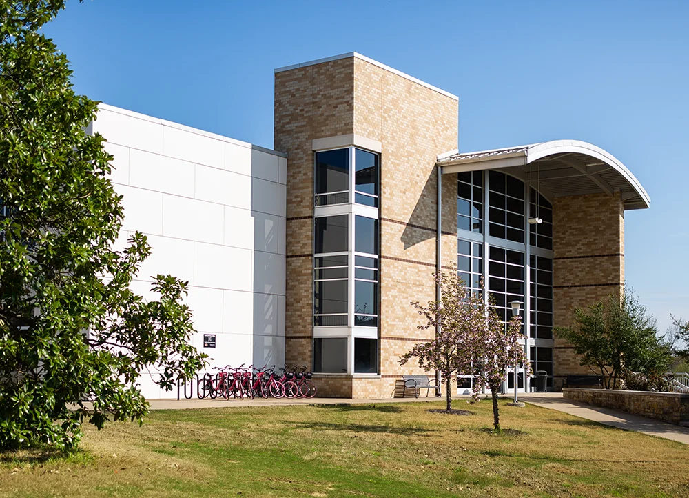 The exterior of the Red W.O.L.F. Center.