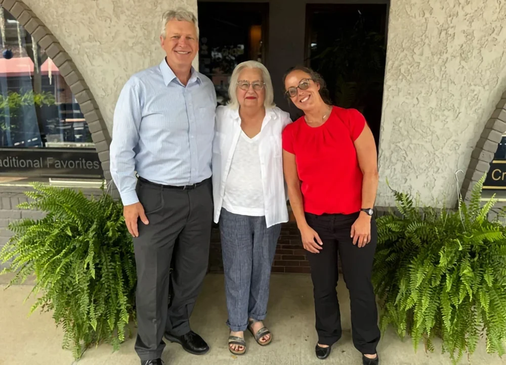 Dr. Len Frey, Kay Luter, and Dr. Heidi Banse