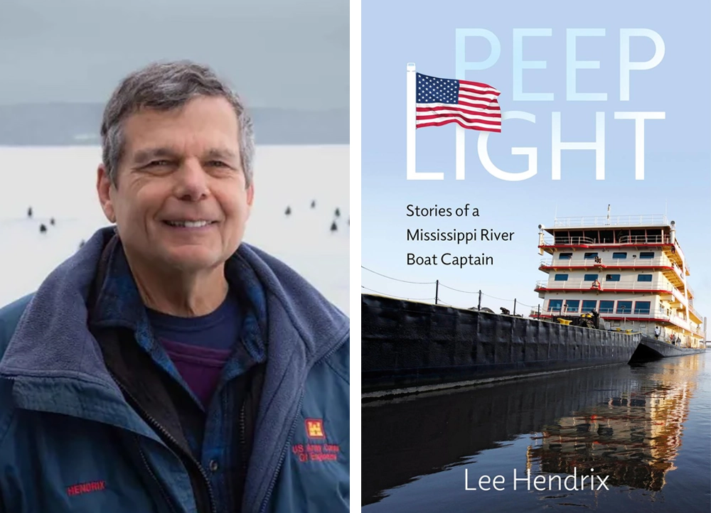 Lee Hendrix and the cover of his book, "Peep Light".