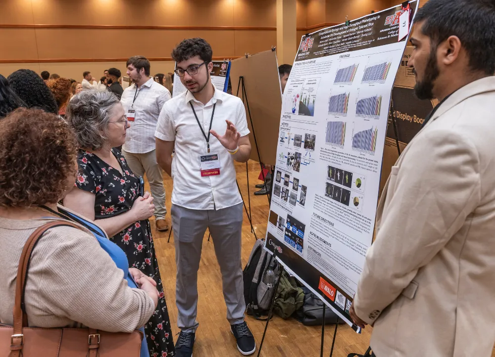 Students presenting research.