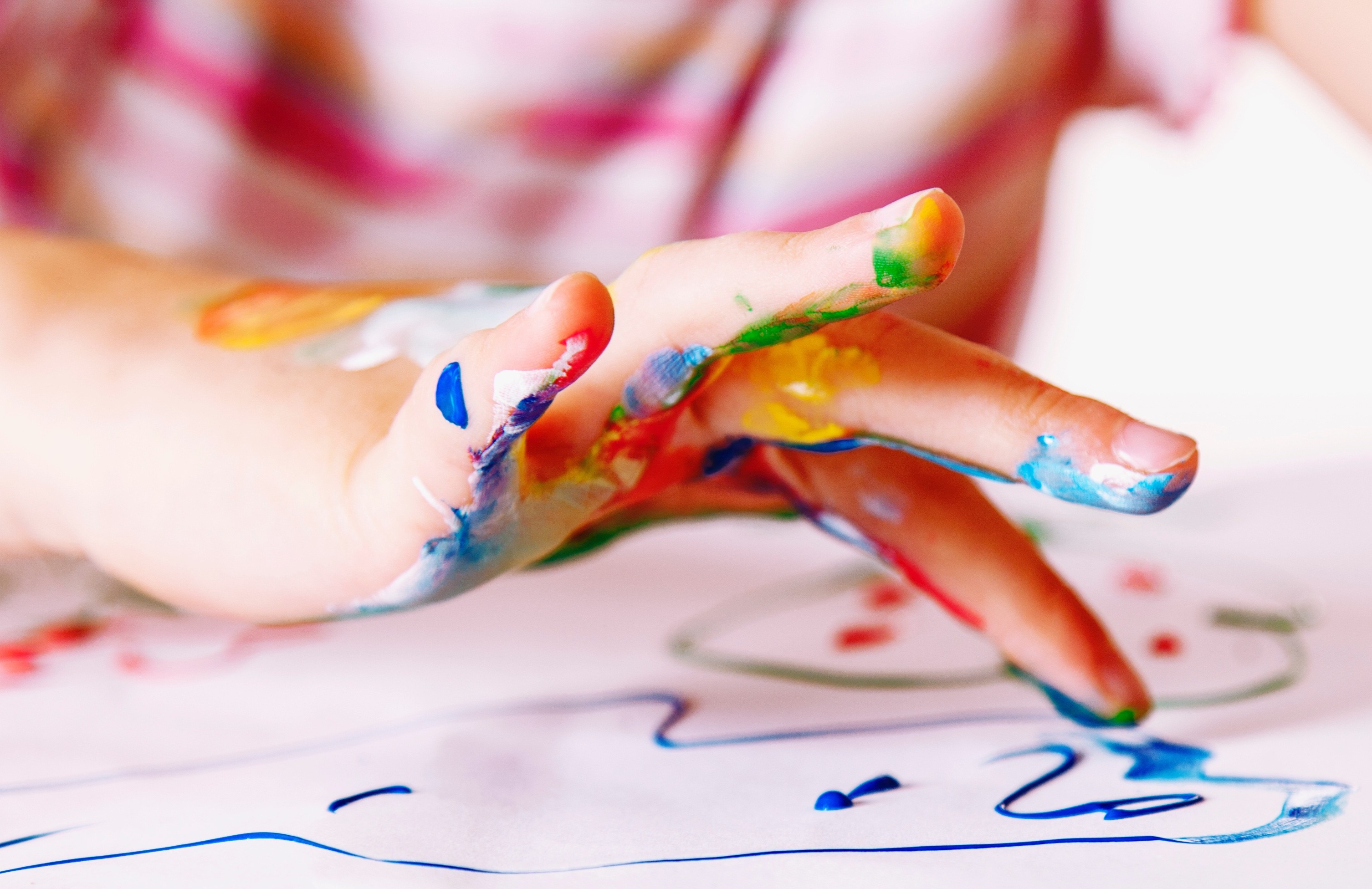 Photo of a child's hand fingerpainting
