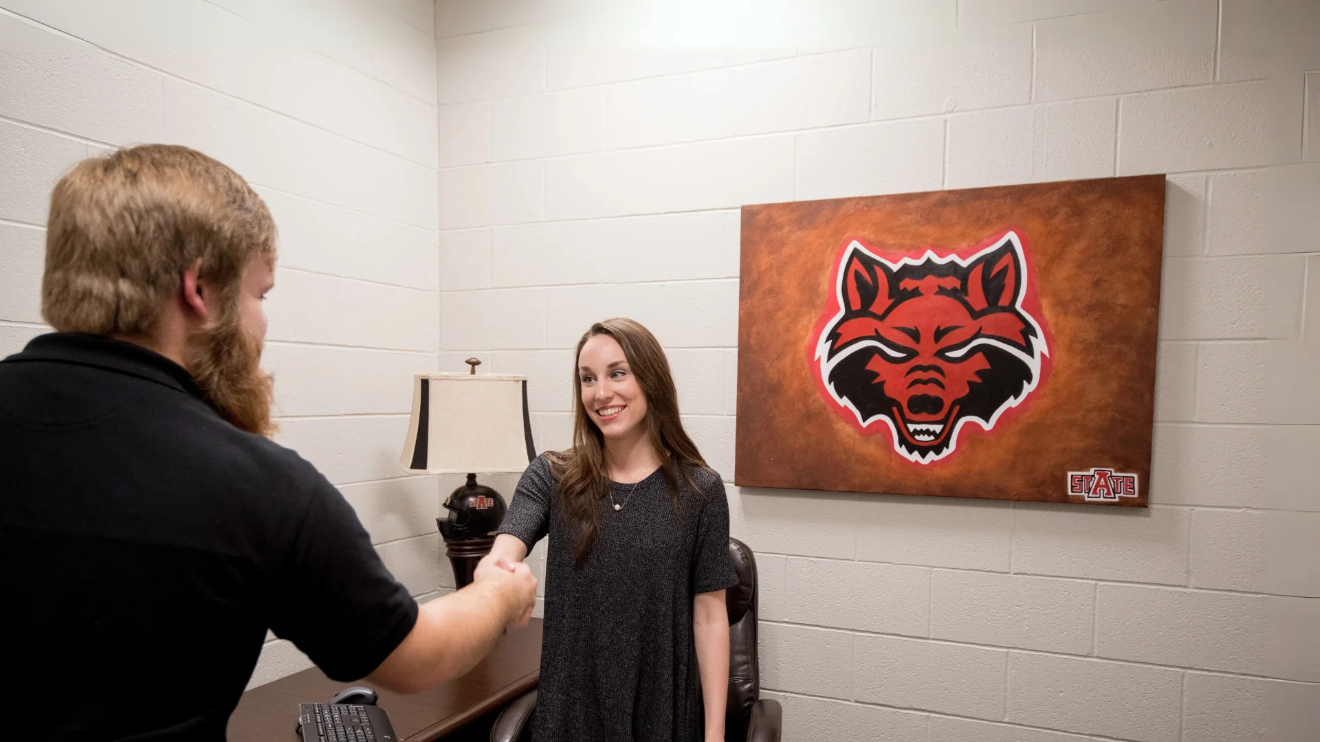 A-State students participating in mock interviews.