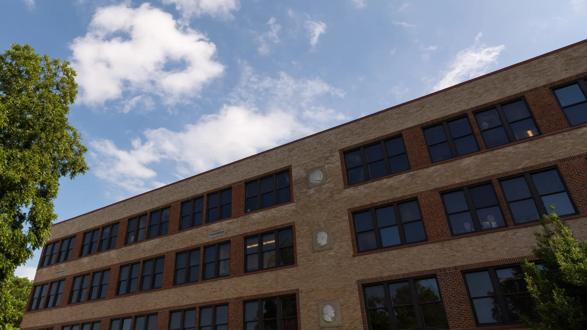 Neil Griffin College of Business side shot while outside on a sunny day.