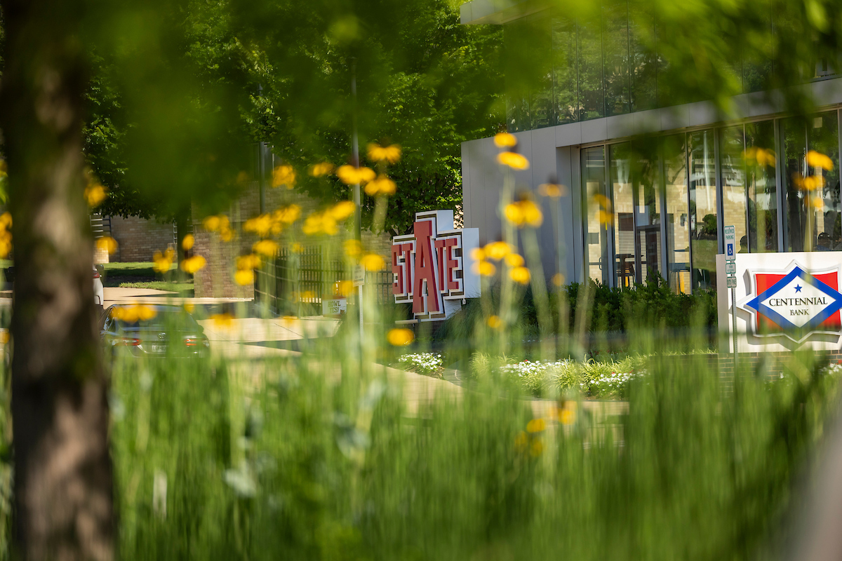 A-State sign at the Welcome Center