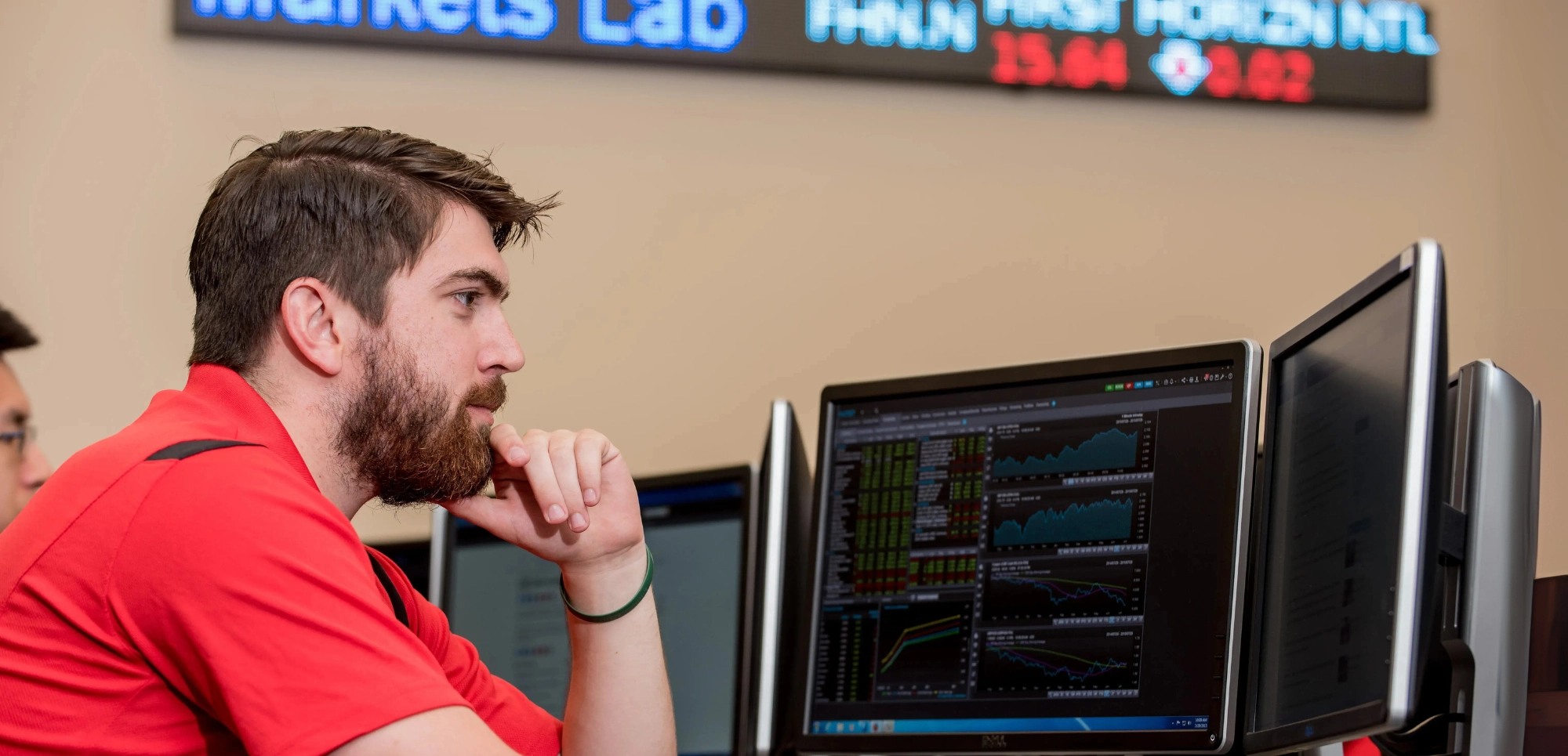 a-state sales leadership center with a student performing a mock sale.