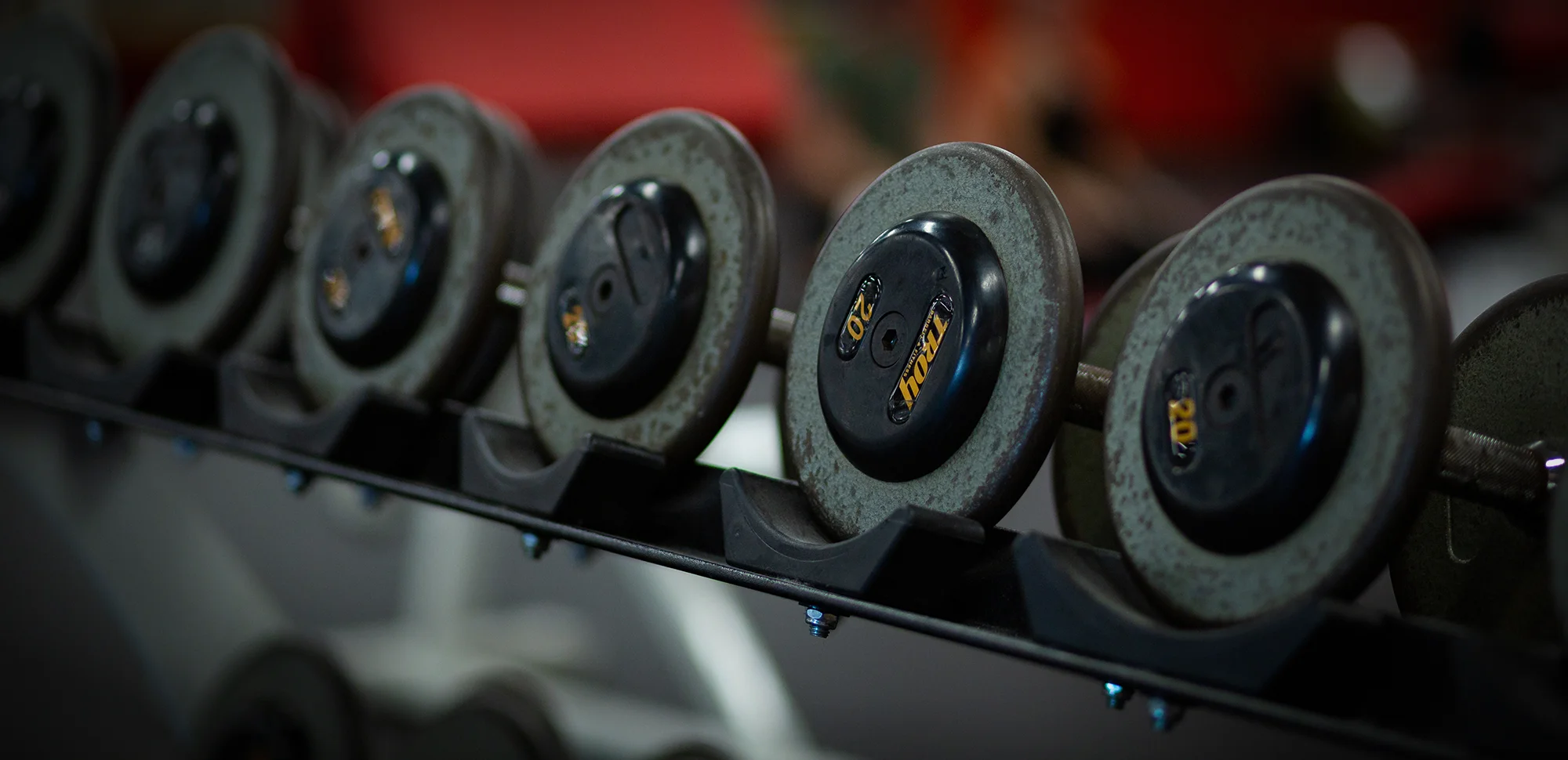 A row of weights