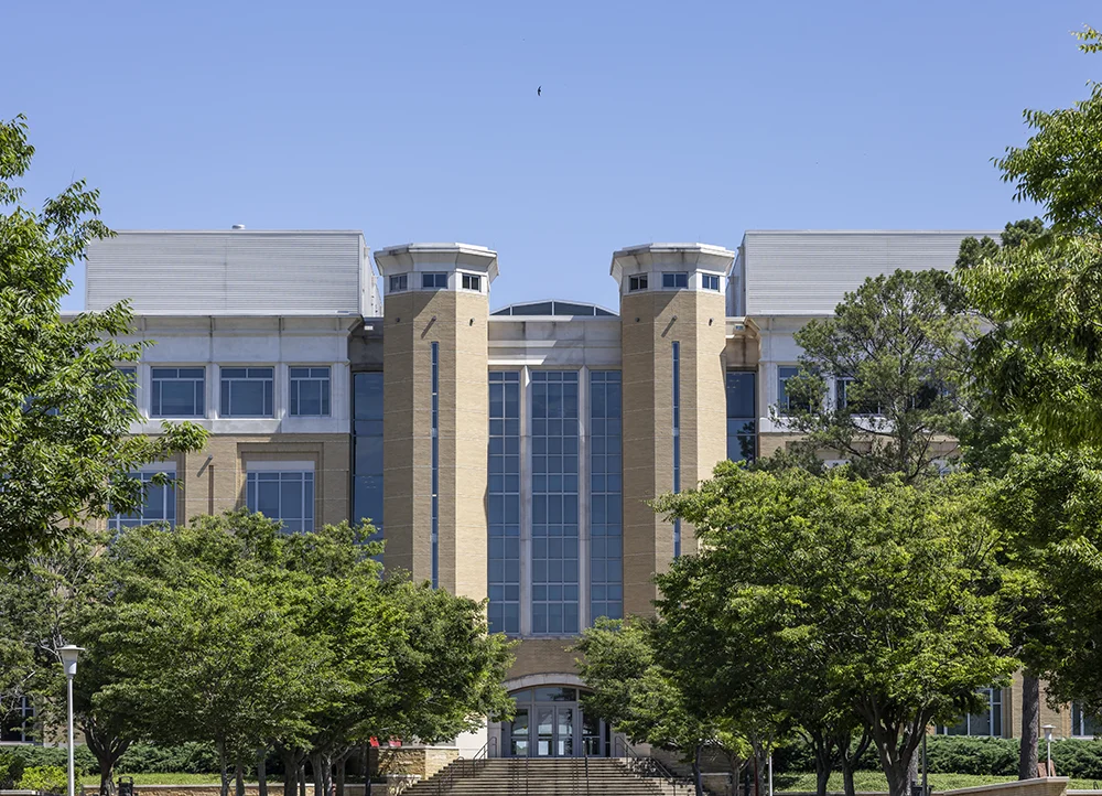 The front of the Humanities and Social Sciences building.
