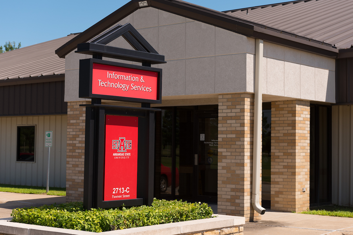 Information Technology Services sign outside of the building.